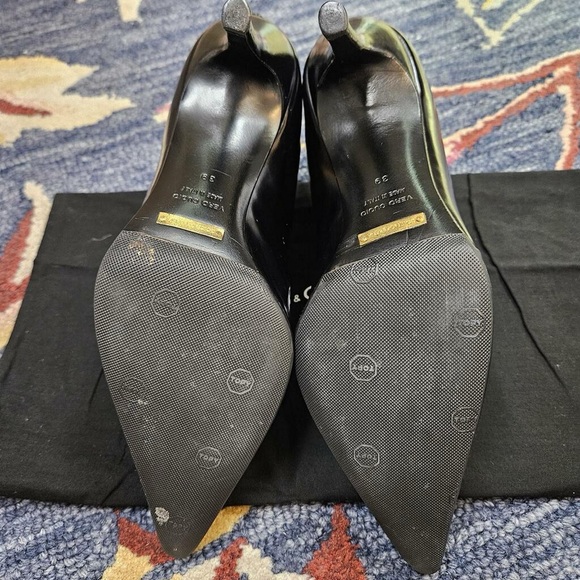 Dolce & Gabbana BOOTS 39IT 39 9 pointy toe black leather bootie heels boot  8.5 - Picture 5 of 16